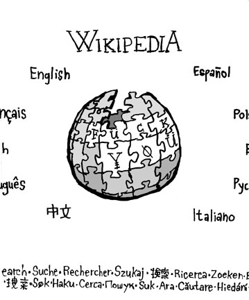 To get to wikipedia you can just type 